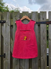 Load image into Gallery viewer, Red Denim Pinafore Dress Age 2-3 Years