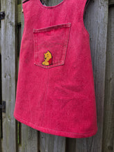 Load image into Gallery viewer, Red Denim Pinafore Dress Age 2-3 Years