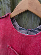 Load image into Gallery viewer, Red Denim Pinafore Dress Age 2-3 Years