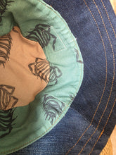 Load image into Gallery viewer, Reworked Denim Bucket Hat Spearmint Woodlouse/Pink Woodlouse Age 4 - 10 Years