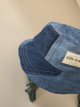Load image into Gallery viewer, Reworked Denim Bucket Hat Green Ant/Pink Woodlouse Age 2 - 4 Years