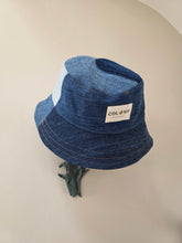 Load image into Gallery viewer, Reworked Denim Bucket Hat Blue Dragonfly Age 2 - 4 Years