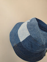 Load image into Gallery viewer, Reworked Denim Bucket Hat Blue Dragonfly Age 2 - 4 Years