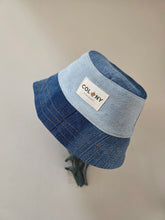 Load image into Gallery viewer, Reworked Denim Bucket Hat Rust Dragonfly Age 1 - 2 Years