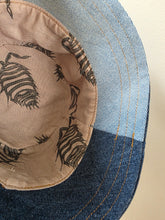Load image into Gallery viewer, Reworked Denim Bucket Hat Pink Woodlouse Age 1 - 2 Years