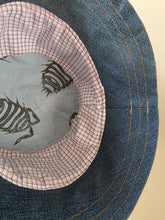 Load image into Gallery viewer, Reworked Denim Bucket Hat Green Ant/Pink Woodlouse Age 2 - 4 Years