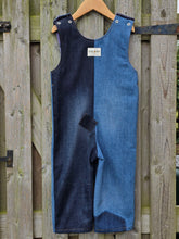 Load image into Gallery viewer, Unisex 'Reworked' Kids Denim 'LOVE' Dungarees Age 2-3 Years