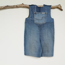 Load image into Gallery viewer, Short 'Reworked' unisex denim childrens dungarees Age 6-7 years