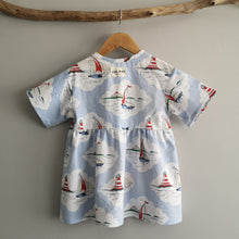 Load image into Gallery viewer, Sail Boat Cotton Girls Dress Age 2-3 Years
