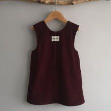 Load image into Gallery viewer, Burgundy Corduroy Dungaree  Pinafore Dress Age 3-4 Years
