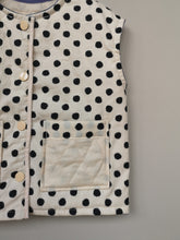 Load image into Gallery viewer, Cream with black spot quilted Kids gilet.