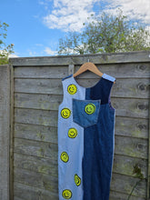 Load image into Gallery viewer, Unisex &#39;Reworked&#39; Kids Denim &#39;Smiley&#39; Dungarees Age 4-5 Years
