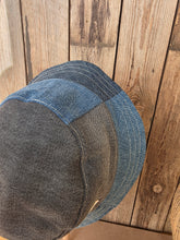Load image into Gallery viewer, Reworked Denim Bucket Hat Rust Dragonfly Age 4 - 10 Years
