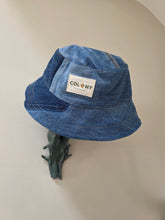 Load image into Gallery viewer, Reworked Denim Bucket Hat Green Ant/Pink Woodlouse Age 2 - 4 Years
