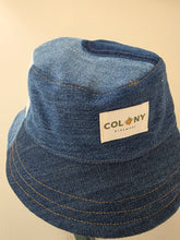 Load image into Gallery viewer, Reworked Denim Bucket Hat Blue Dragonfly Age 2 - 4 Years
