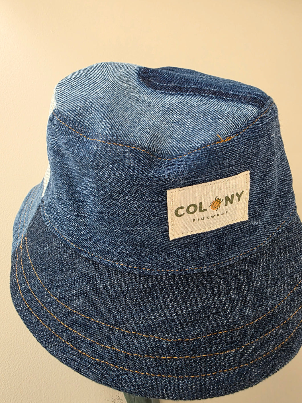 Reworked Denim Bucket Hat Blue Dragonfly Age 2 - 4 Years