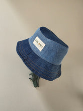 Load image into Gallery viewer, Reworked Denim Bucket Hat Pink Woodlouse Age 1 - 2 Years
