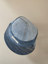 Load image into Gallery viewer, Reworked Denim Bucket Hat Green Ant/Pink Woodlouse Age 2 - 4 Years
