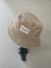 Load image into Gallery viewer, Reworked Corduroy Bucket Hat Green Ant/Pink Dragonfly/Blue Linen Age 1 - 2 Years
