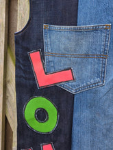 Load image into Gallery viewer, Unisex &#39;Reworked&#39; Kids Denim &#39;LOVE&#39; Dungarees Age 2-3 Years
