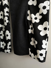 Load image into Gallery viewer, Monochrome Flower Unisex &#39;Reworked&#39; Kids Denim Dungarees Age 2-3 Years
