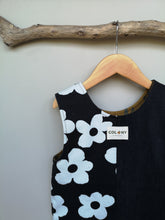 Load image into Gallery viewer, Monochrome Flower Unisex &#39;Reworked&#39; Kids Denim Dungarees Age 2-3 Years
