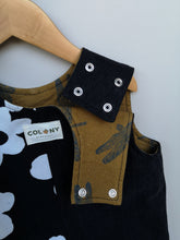 Load image into Gallery viewer, Monochrome Flower Unisex &#39;Reworked&#39; Kids Denim Dungarees Age 2-3 Years
