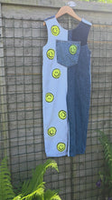 Load and play video in Gallery viewer, Unisex &#39;Reworked&#39; Kids Denim &#39;Smiley&#39; Dungarees Age 4-5 Years

