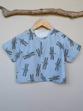 Load image into Gallery viewer, Dragonfly Print Linen/Cotton Toddler &amp; Children&#39;s Shirt
