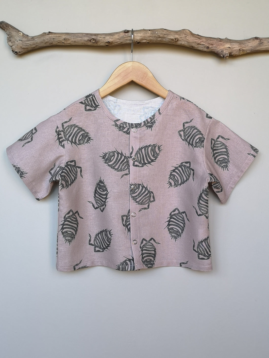 Woodlouse Print Linen/Cotton Toddler & Children's Shirt