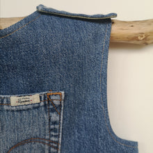 Load image into Gallery viewer, Short &#39;Reworked&#39; unisex denim childrens dungarees Age 6-7 years
