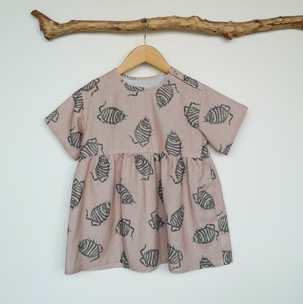 SAMPLE SALE - Woodlouse Print T Shirt Dress Age 3-4 Years