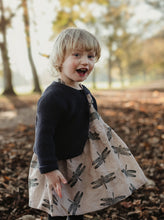 Load image into Gallery viewer, Pink Cotton Linen Dragonfly Print Dress
